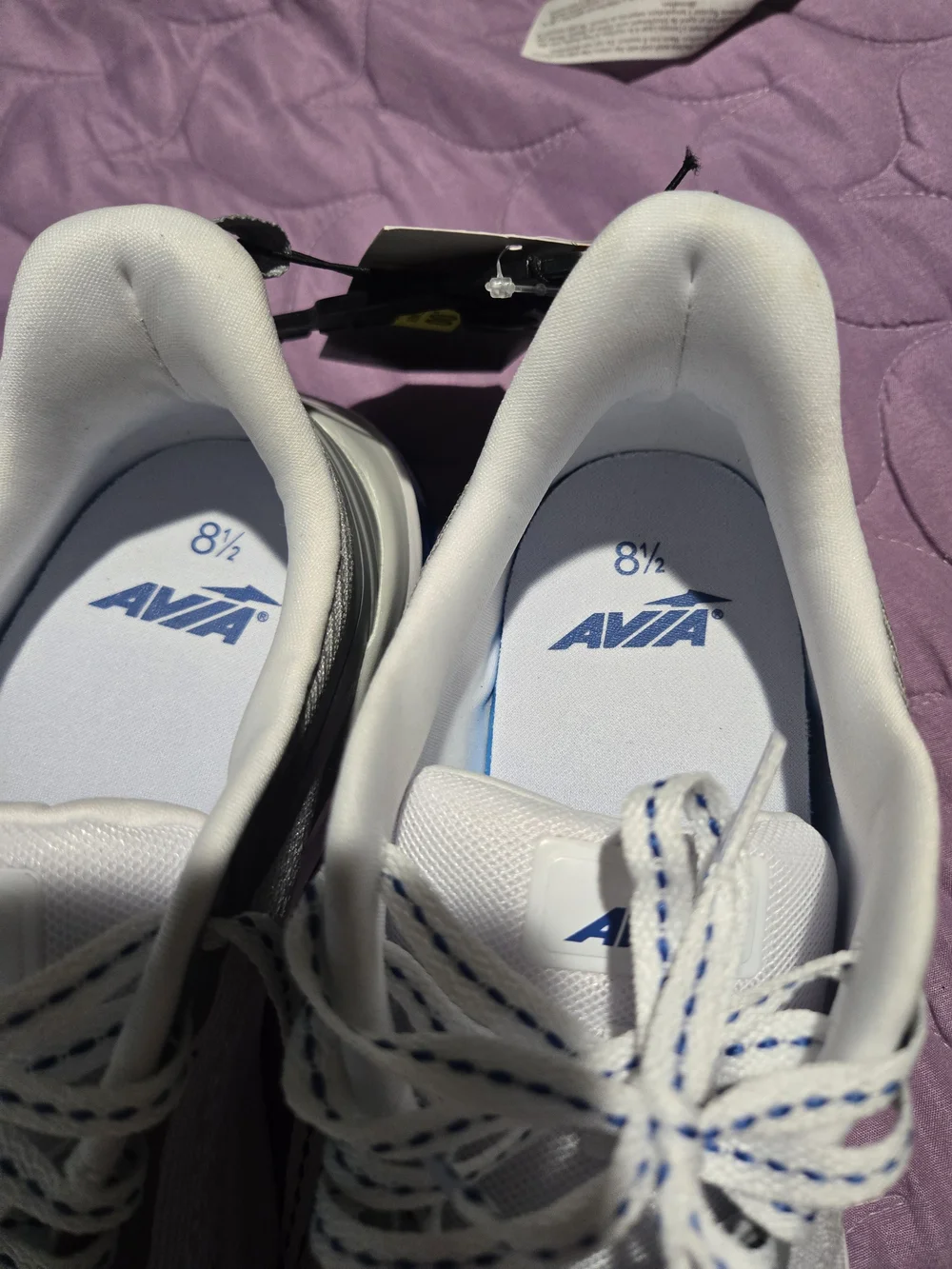 Avia Men's Light Gray and Blue Athletic Running Shoes